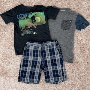 Hurley Shorts with 2 Skater Shirts